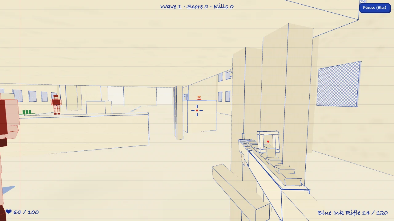 Paper District Survival browser game in play
