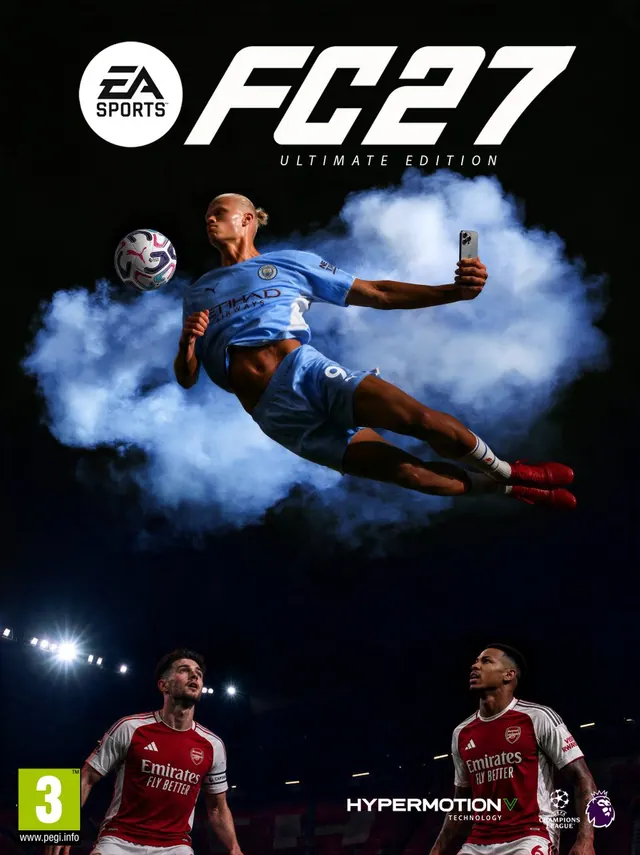Football Cover in Blue Smoke. Visual study of football game cover, sports poster, blue smoke