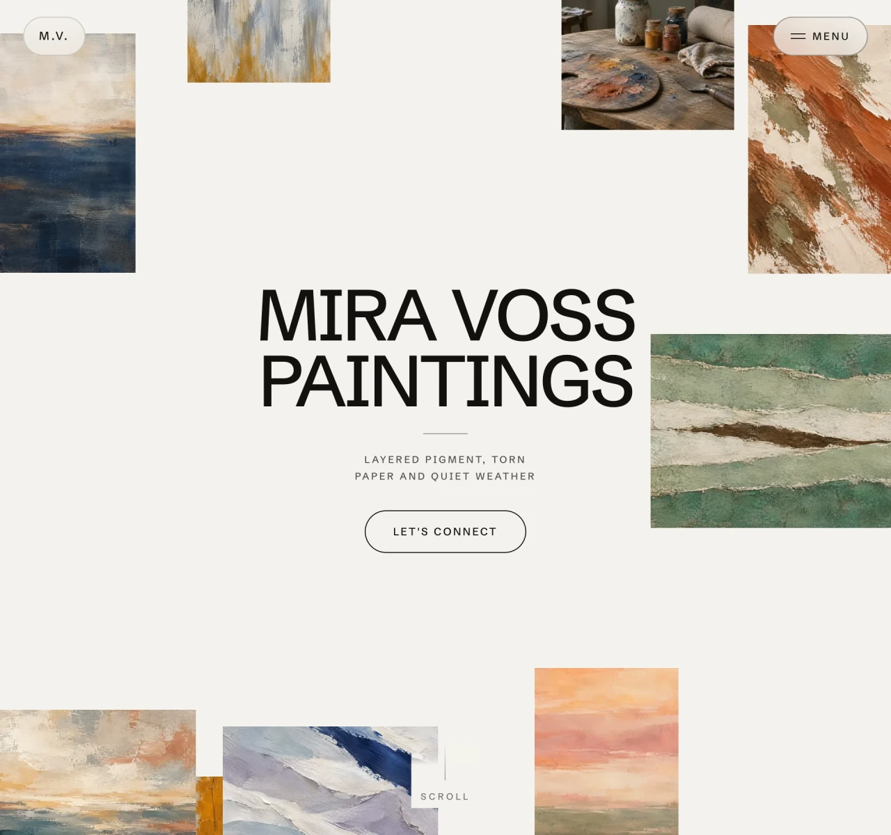Mira Voss art portfolio homepage